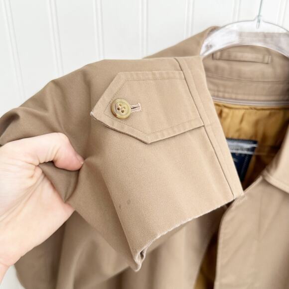 Burberry Vintage Trench Coat Gabardine Nova Check Plaid Lining Beige 40 - Picture 6 of 9